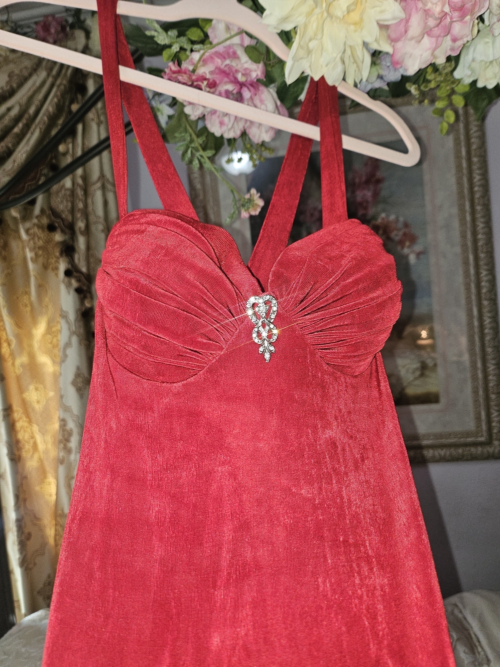 Vintage 90s Jessica Rabbit INSPIRED Red Velvet Strappy Bustier Dress